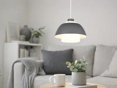 Produktbild von LED Pendelleuchte skandinavisch Anthrazit mit Metall & Glasschirm 1-flammig 30cm