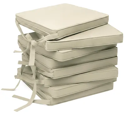 Image de Lot de 8 coussins d'assise Beautissu Loft SK, couleur naturelle, 45 x 40 x 5 cm