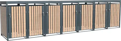 Produktbild von Westmann Metall Mülltonnenbox Planta 7x240 L Mülltonnenbox mit Pflanzdach 84x464x124 cm