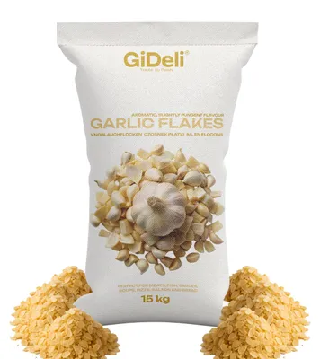Produktbild von Knoblauchflocken 15kg Naturrein Gastronomie Fleisch Fisch Gemüse Intensiv GiDeli