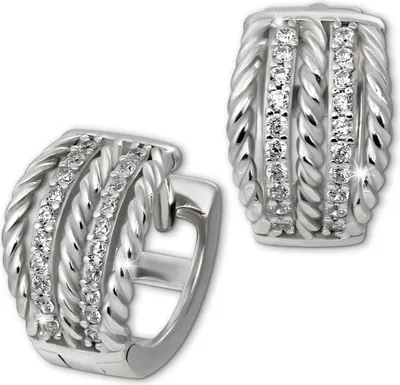 Produktbild von SilberDream Damen SilberDream Ohrringe weiß Creolen 925 Silber glanz D2SDO4412W