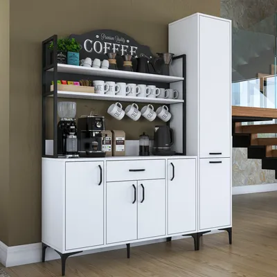 Immagine prodotto di Skye Decor, JE149 - 3081, armadio multiuso, bianco, pannello truciolare rivestito al 100% in melamina di classe E1, 160 x 40 x 198,6 cm