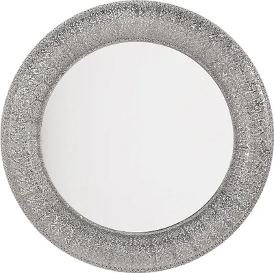Produktbild von BELIANI Wandspiegel Silber Kunststoff ø 80 cm mit eleganter Ausstrahlung Rund Vintage