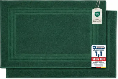 Immagine prodotto di Set di 2 tappetini da bagno, 100% cotone, 50x70 cm, assorbenti, ideali per bagno e doccia