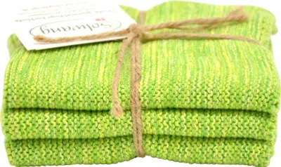 Produktbild von 3er SOLWANG Wischtuch Küchentuch Waschlappen aus Baumwolle limette - GRÜN mix