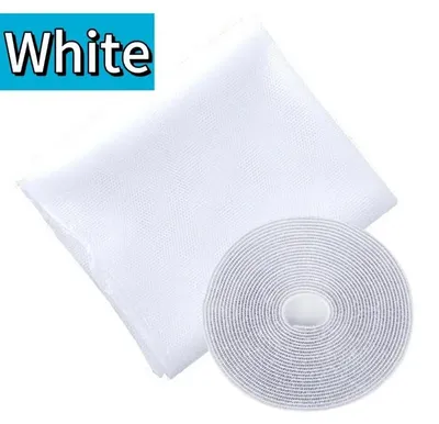 Produktbild von Fliegengitter für Fenster - Nylonnetz - Klettverschluss - Mückenschutz - 2er-Pack - Weiß M