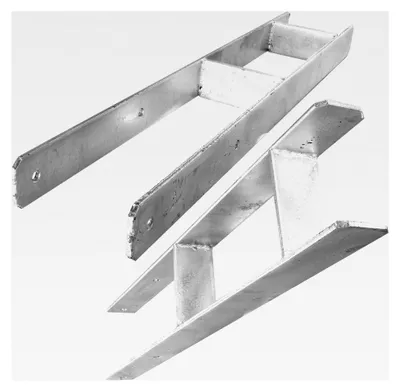 Produktbild von 4 H-Pfostenträger feuerverzinkt, extra lang, 6 mm / 800 mm für 140 mm Pfosten