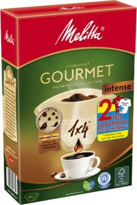 Produktbild von Melitta Gourmet intense Kaffeefilter Filtertüten 1x4 braun 80 Stück