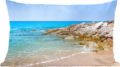 Produktbild von MuchoWow® Zierkissen Sofakissen Wohnzimmer Dekokissen 50x30 cm Strand - Meer - Tropisch - Sommer - Wohnzimmerdekoration - Polster mit Photo