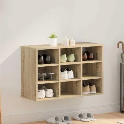 Produktbild von Schuhschrank mit Regal Sonoma Eiche 103x30x51 cm Holzwerkstoff, Kommoden Design Möbel Neu