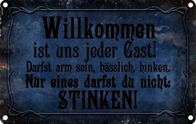 Produktbild von vianmo Blechschild 12x18 cm Willkommen ist uns jeder Gast Dekoration Spruch Zitat