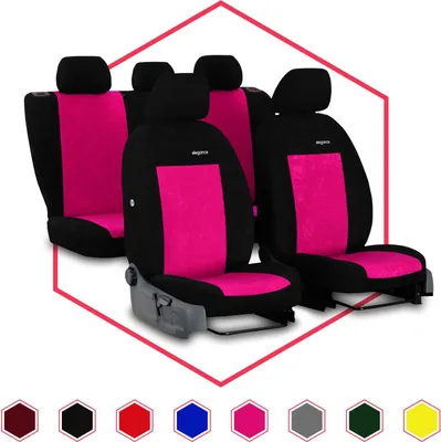 Immagine prodotto di Coprisedili auto Coprisedili universali per Mazda 2 II Set coprisedili auto rosa