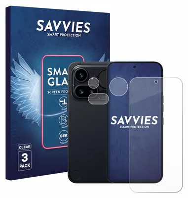 Produktbild von 3x Savvies Schutzglas Folie für Nothing Phone (4a) Pro (Display+Kamera) 9H Panzer Schutzfolie Glas Displayschutz klar transparent