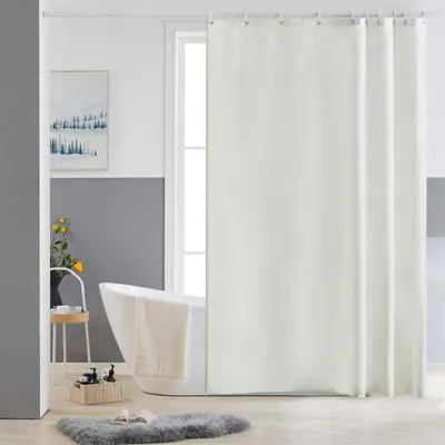 Produktbild von Duschvorhang aus Polyestergewebe – schimmelresistent – wasserdicht – beige, 150x180 cm