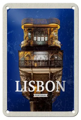 Produktbild von Blechschild Reise 12x18cm Lisbon Portugal Architektur Retro Schild