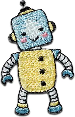 Produktbild von Mono-Quick Roboter Spielzeug - Aufnäher, Bügelbild, Aufbügler, Applikationen, Patches, Flicken, zum aufbügeln, Größe: 4,5 x 2,9 cm