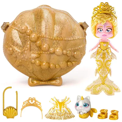 Produktbild von KOOKYLOOS Mermaids Jewel Meerjungfrauen-Puppe mit 1 Muscheltasche, 1 Meerjungfra