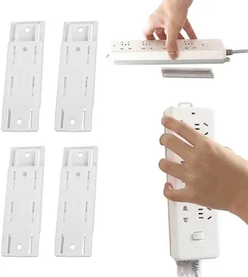 Produktbild von Selbstklebende Halters - Kabelorganizer - Sicherheit - Transparent - Steckdosenhalter - Ideal für den Haushalt - 4 Stück