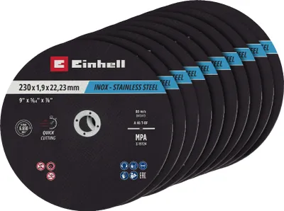 Immagine prodotto di Dischi da taglio EINHELL, 711524, 230x2,0 mm, 10 pezzi
