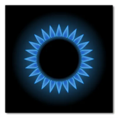 Produktbild von Wallario selbstklebende Möbelfolie/ Tischdecke für Innen und Außen, Größe: 100 x 100 cm - Flamme Gasherd bei Nacht