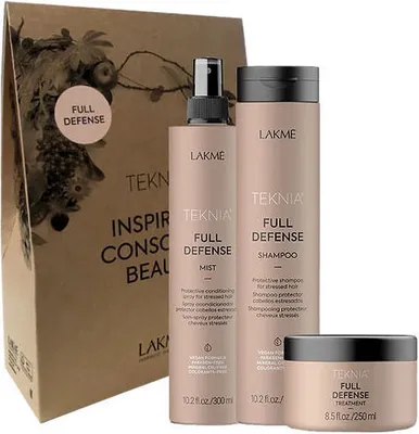 Image de Lakmé Teknia Full Defense Pack set pour la protection et la brillance des cheveux 300 ml + 300 ml + 250 ml