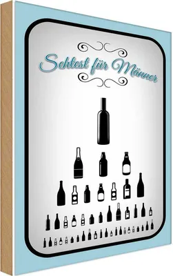 Produktbild von vianmo Holzschild 18x12 cm Sehtest für Männer Bier Alkohol Spruch Zitat