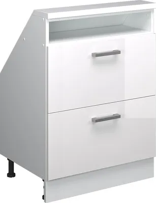 Produktbild von Dachschrägenschrank Vicco Rion Weiß Hochglanz mit 2 Schubladen, Model 56102