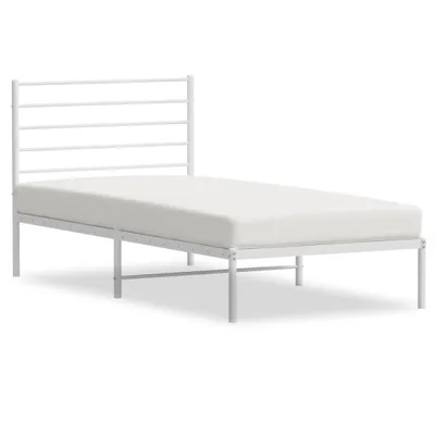 Produktbild von "SALE 2026" Bettgestell Einzelbett - Gästezimmer - mit Kopfteil Metall Weiß 100x200 cm - Polsterbett Klassische Betten DE4841367