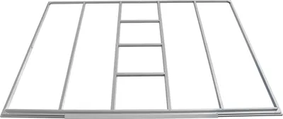 A metal frame structure on a white background.