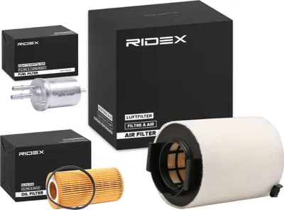 Produktbild von RIDEX Filterset Inspektionspaket Filtersatz für VW Golf V Schrägheck (1K1) TOURAN (1T1, 1T2) GOLF PLUS (5M1, 521) für AUDI A3 Sportback (8PA)