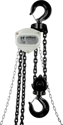 Produktbild von Wiltec Kettenzug bis 5 t, robuster Handkettenzug 5 m Hubhöhe, Tragmittel mit 5 m Lastkette, Hebezeug manuell, hochbelastbares Hebemittel