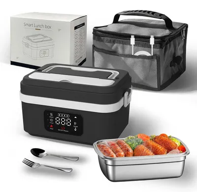 Produktbild von Beheizbare Lunchbox 1 L, elektrische Lunchbox mit 8000mAh Akku, kabellos, 6 Temperaturstufen, auslaufsicher, spülmaschinengeeignet, mit Tragetasche