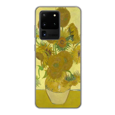 Produktbild von MuchoWow® Handyhülle Schutzhülle Hülle für Samsung Galaxy S20 Ultra Sonnenblumen - Vincent van Gogh Silikon Softcase Handy Hülle - Karteninhaber
