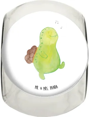 Produktbild von Mr. & Mrs. Panda Teedose Schildkröte Pfeifen XL 2000ml - Weiß - Geschenk, Vorratsglas, Depression, Süßigkeiten Glas, Kaffeedose, gewürzglas, Trennung, Bonboniere