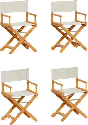 Imagen del producto de vidaXL, juego de 4 sillas plegables, tapizadas en tela color crema