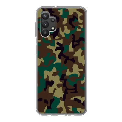 Produktbild von MuchoWow® Handyhülle Schutzhülle Hülle für Samsung Galaxy A32 5G Camouflage-Muster mit dunklen Farben Silikon Softcase Handy Hülle - Softcase
