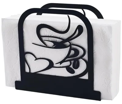 Metall-Serviettenhalter stehend, schwarz, 12,3x11,4 cm