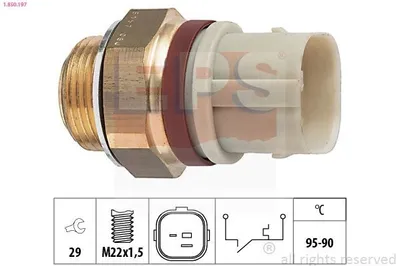 Produktbild von EPS 1.850.197 Temperaturschalter Kühlerlüfter Thermoschalter für VW Golf IV Schrägheck (1J1) GOLF III (1H1) für AUDI A3 Sportback (8PA) A3 Schrägheck