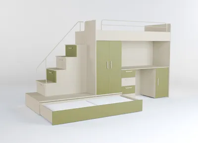 Produktbild von Hochbett mit Schreibtisch – Für mehr Platz und Ordnung im Kinderzimmer.