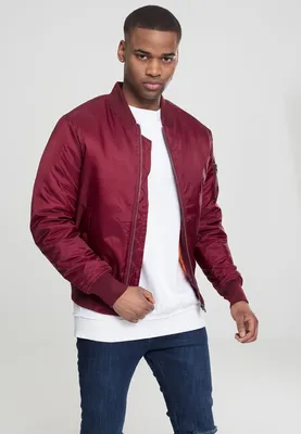 Zdjęcie produktu dla Urban Classics - SHINY BOMBER Jacke bordowy - 5XL