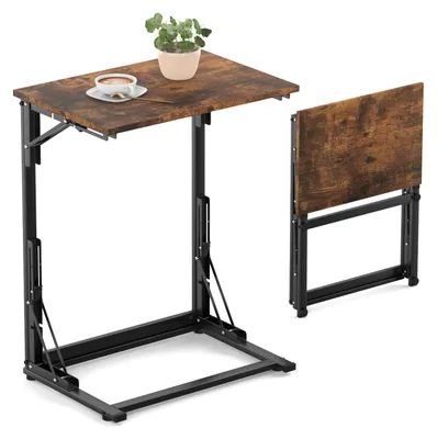 Image de Table d'appoint pliante Elzle C-Form, table de chevet avec structure en acier robuste