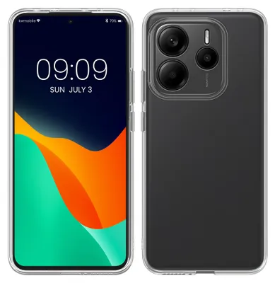 Produktbild von kwmobile Hülle kompatibel mit Xiaomi Redmi Note 14 5G (Nicht für 4G) - Silikon Handyhülle transparent - Handy Case in Transparent