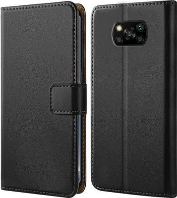 Produktbild von Handy Tasche für Xiaomi Poco X3 Xiaomi Poco X3 NFC Xiaomi Poco X3 Pro Schutzhülle Bookstyle Etui Klapphülle Wallet Flip Cover Case Schwarz