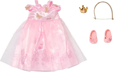 Produktbild von BABY born Deluxe Prinzessin, Prinzessinnenkleid mit Krone, Haarband und Schuhen für 43 cm Puppen, 834169 Zapf Creation