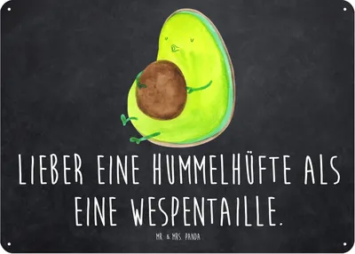 Produktbild von Mr. & Mrs. Panda Schild Avocado Pfeifen DIN A5 - Kreidetafel - Geschenk, Türschild, Abnehmen, Foodbaby, Wandbild, Magnetschild, Diät, Metallschild, tafel
