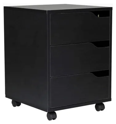 Produktbild von Rollcontainer Organizer I geräumiger Beistellschrank mit Schubladen und Rollen, Schwarz