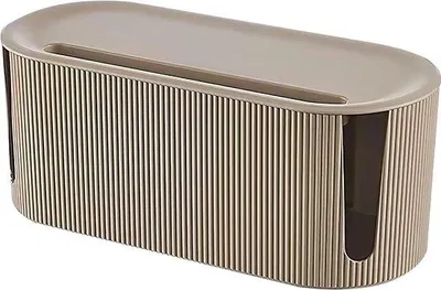 Produktbild von Famanu Kabelbox - Kabelorganizer mit Deckel - Multifunktionale Kabelmanagement-Lösung (braun)