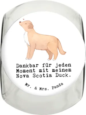 Produktbild von Mr. & Mrs. Panda Dose Nova Scotia Duck Moment XL 2000ml - Weiß - Geschenk, Keksdose, Dekoglas, Bonbonglas, schraubglas, Tolling Retriever, Vorratsglas