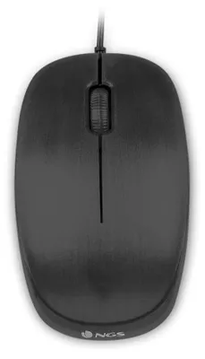 Obrázok produktu pre Čierna optická myš s rozlíšením 1000 dpi a USB káblom. Počítačová myš alebo myš pre notebook s 3 tlačidlami, vhodná pre pravákov aj ľavákov. Čierna, univerzálna