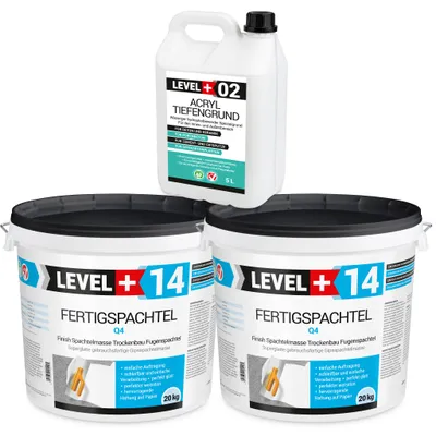 Immagine prodotto di Stucco 40 kg Stucco per giunti finito + primer acrilico a penetrazione profonda 5L SET602